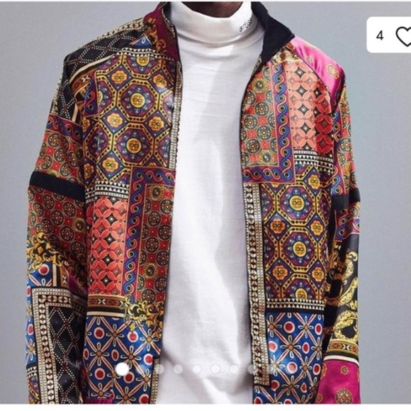 Urban Behaviour Scarf Print Bomber Jacket - Picture 12 of 12